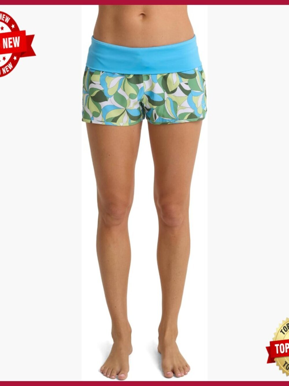 Women's Board Shorts with Tummy Control, 4-Way Stretch, Quick-Dry, UPF 50+